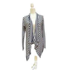 Kate Madisen Striped Lightweight Open Cardigan Long Sleeve Top Size Medium M